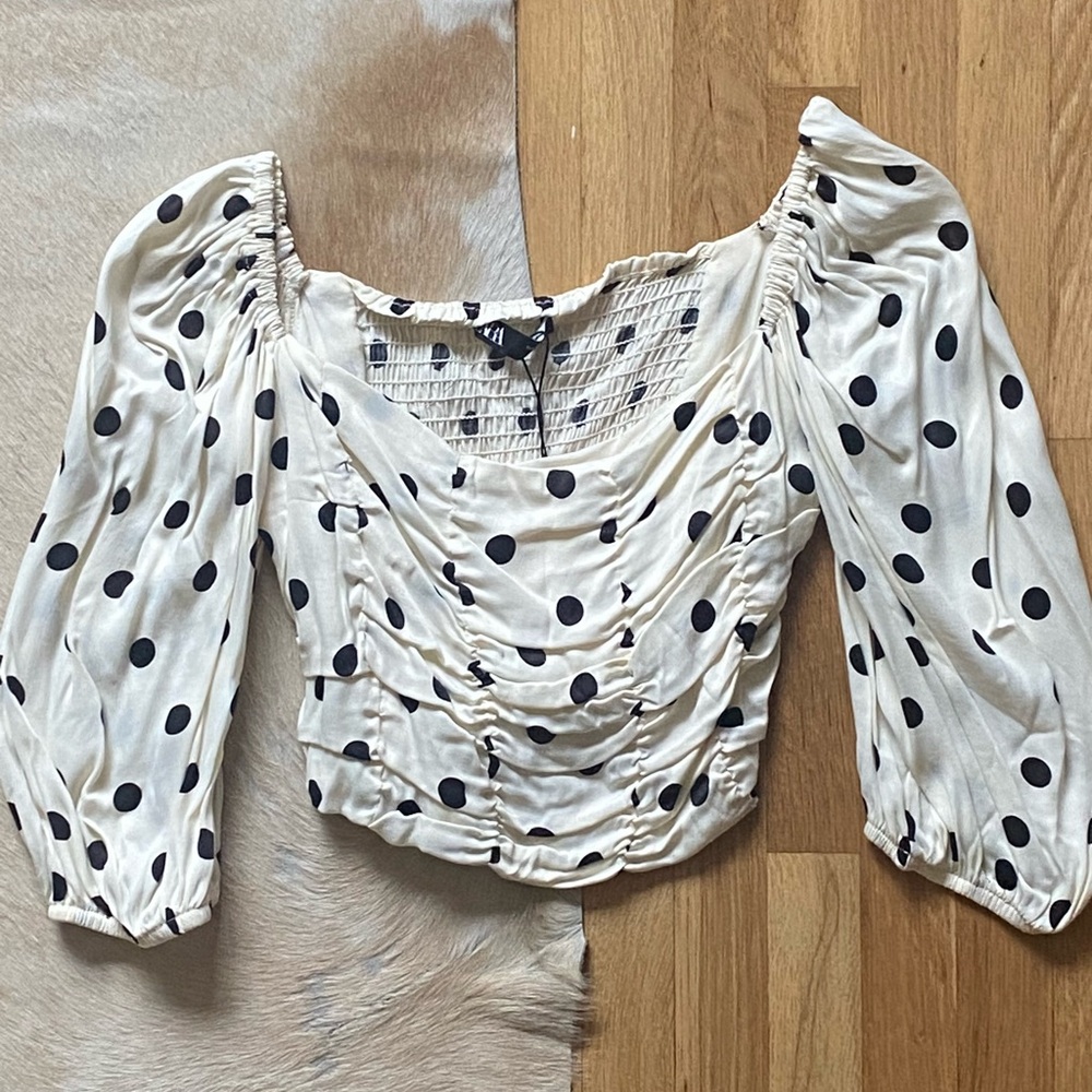 Polka Dot Cream Top